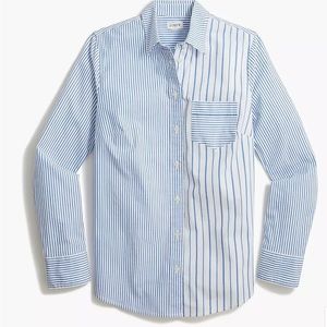 J.Crew made Striped cotton poplin shirt